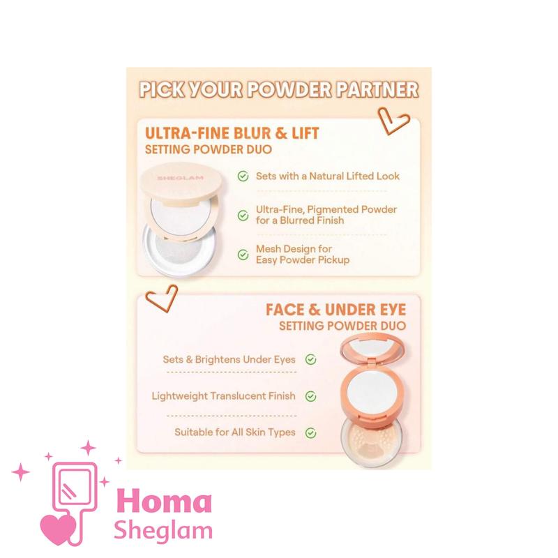 پودر فیکس دوکاره شیگلم رنگ Banana مدل Ultra-Fine Blur & Lift Setting Powder Duo
