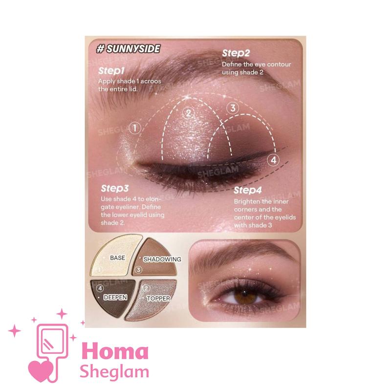 پالت سایه چشم ۴ رنگ شیگلم رنگ Sunny Side مدل Daydreamer Mini Palette