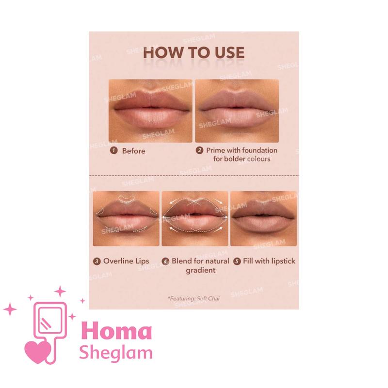خط لب و رژ لب دو سر شیگلم رنگ Deep Caramel