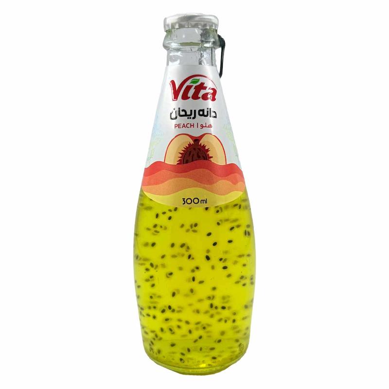 نوشیدنی دانه ریحان 300 سی سی هلو زمزم 6 عددی