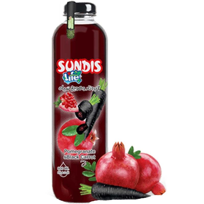 آبمیوه انار هویج سیاه 800 سی سی ساندیس 6 عددی