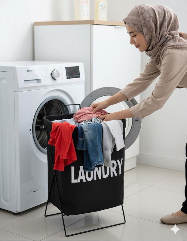 سبد لباس برزنتی پایه دارws