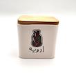 بانکه سرامیکی درب چوبی طرح‌دار 