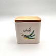 بانکه سرامیکی درب چوبی طرح‌دار 
