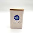 بانکه سرامیکی درب چوبی طرح‌دار 