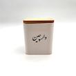 بانکه سرامیکی درب چوبی طرح‌دار 
