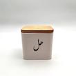 بانکه سرامیکی درب چوبی طرح‌دار 
