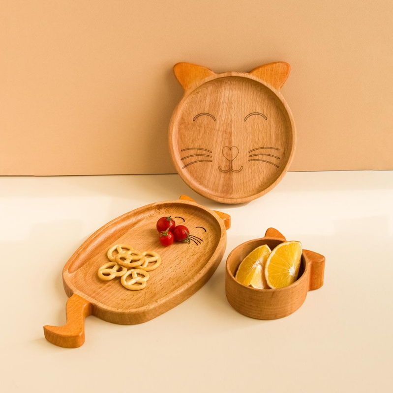ظروف غذای کودک طرح گربه نیم وود