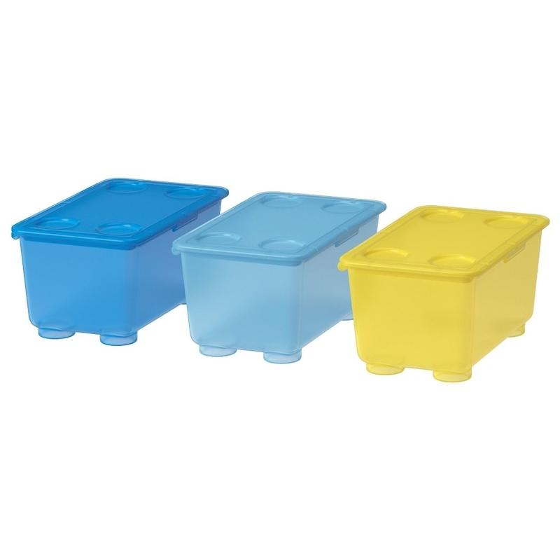 باکس با درب GLIS ایکیا | بسته 3 عددی آبی/زرد
