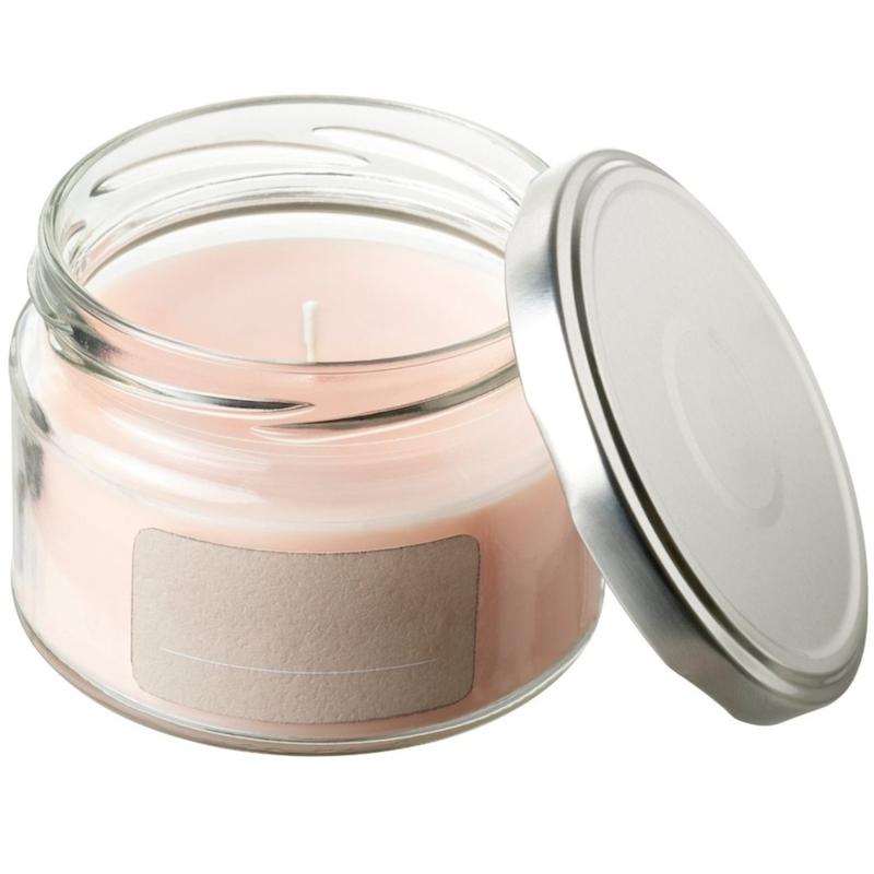 شمع معطر ایکیا ÄDELSYREN در لیوان با درب، گریپ‌فروت و گل رز 