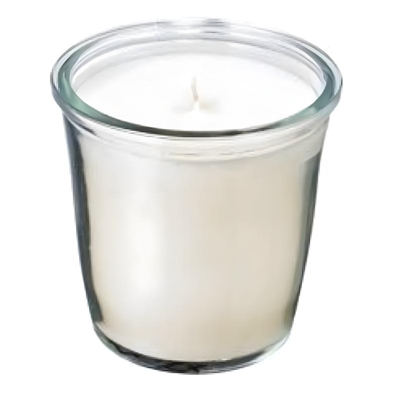شمع معطر لیوانی ایکیا SMÅTREVLIG رایحه وانیل و نمک دریایی، ۲۰ ساعته  