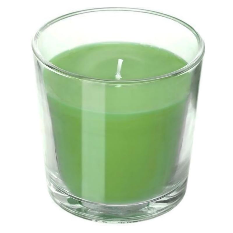 شمع معطر لیوانی ایکیا SINNLIG رایحه سیب و گلابی، ۲۵ ساعته