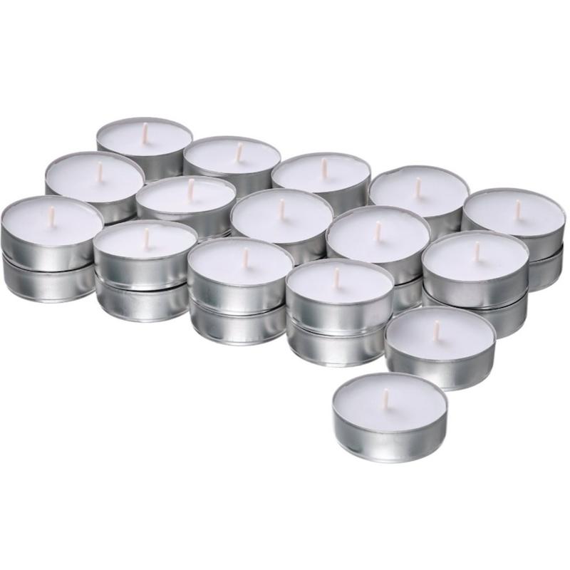 شمع وارمر معطر ایکیا ÄDELTUJA رایحه خیار و لیمو، (رنگ سفید) بسته ۳۰ عددی، ۳.۵ ساعته