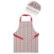 پیش‌بند و کلاه آشپزخانه کودک ایکیا VINTERFINT، طرح قلب، قرمز، سبز و آبی  