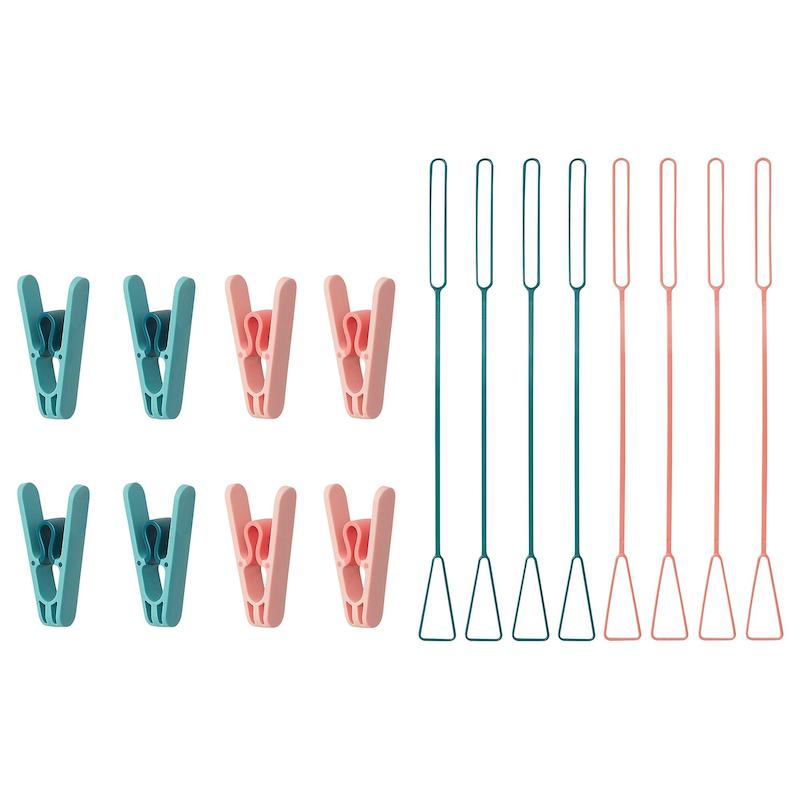 گیره لباس ایکیا SLIBB رنگی بسته ۸ عددی  