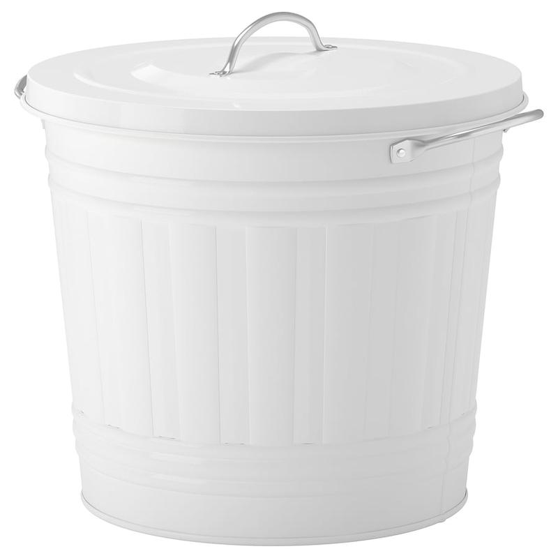 سطل درب‌دار، سفید KNODD ایکیا