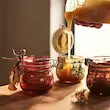 بانکه شیشه‌ای ایکیا KRÖSAMOS با درب | چند رنگ | 130 سی‌سی | 3 عددی