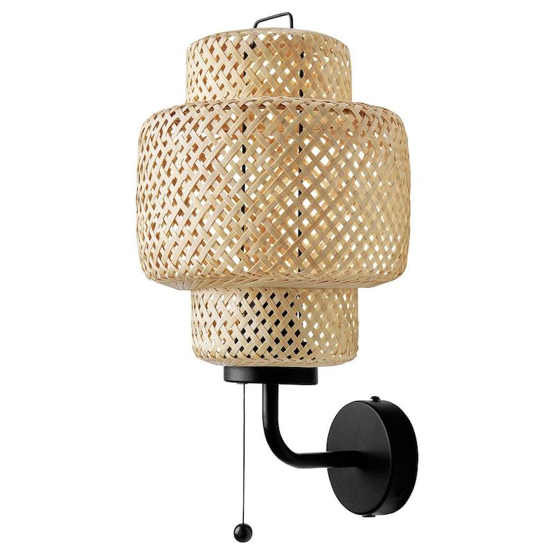 چراغ دیواری بامبو ایکیا مدل SINNERLIG دست‌بافت 19x20x34 سانتی‌متر