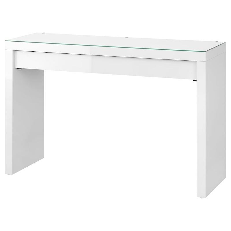 میز آرایش ایکیا مدل MALM سفید براق 120x41 سانتی‌متر
