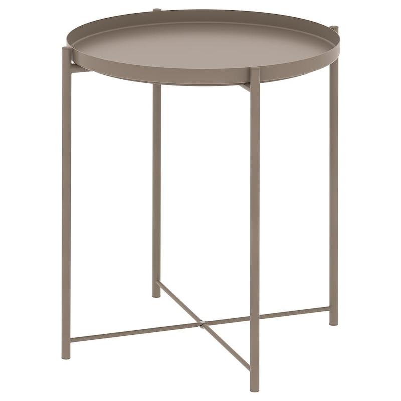 میز سینی‌دار ایکیا مدل GLADOM بژ تیره 45x53 سانتی‌متر