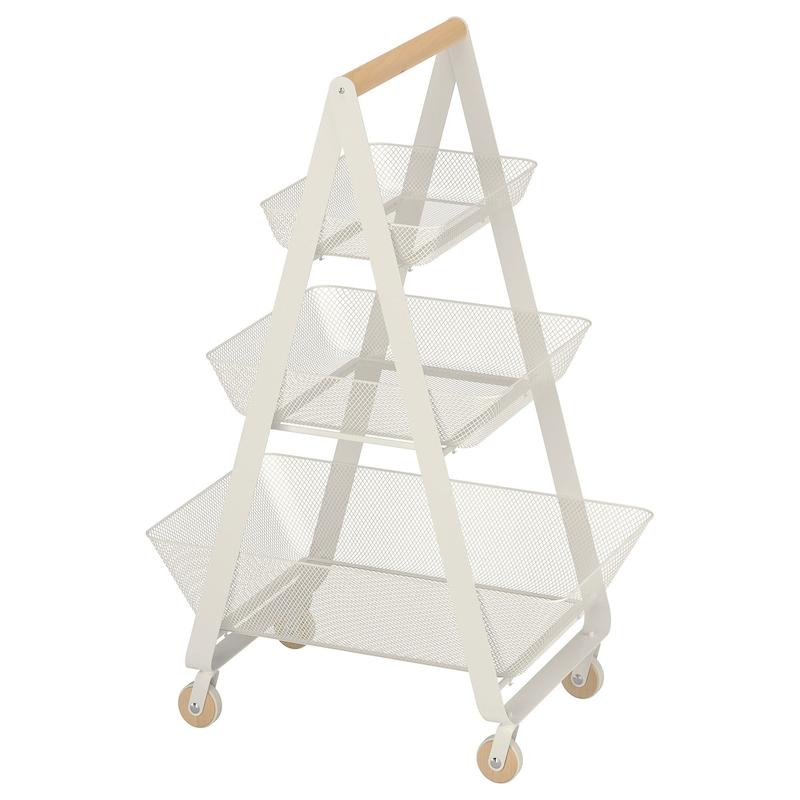 ترولی ایکیا مدل RISATORP سفید 57x39x86 سانتی‌متر