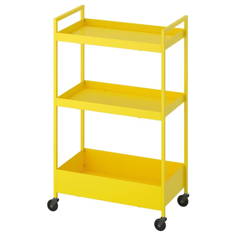 ترولی ایکیا مدل NISSAFORS زرد 50.5x30x83 سانتی‌متر
