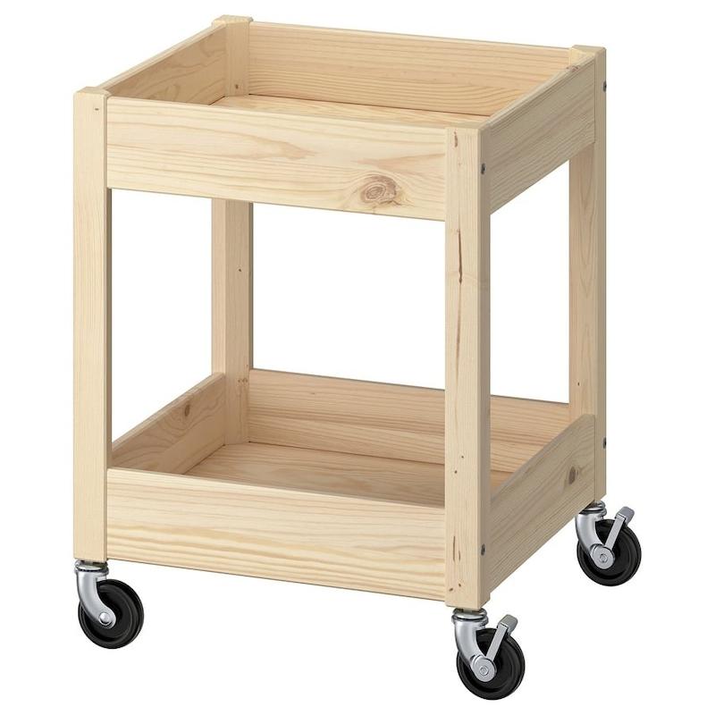 ترولی ایکیا مدل LOSHULT چوب کاج 38x38x49.3 سانتی‌متر