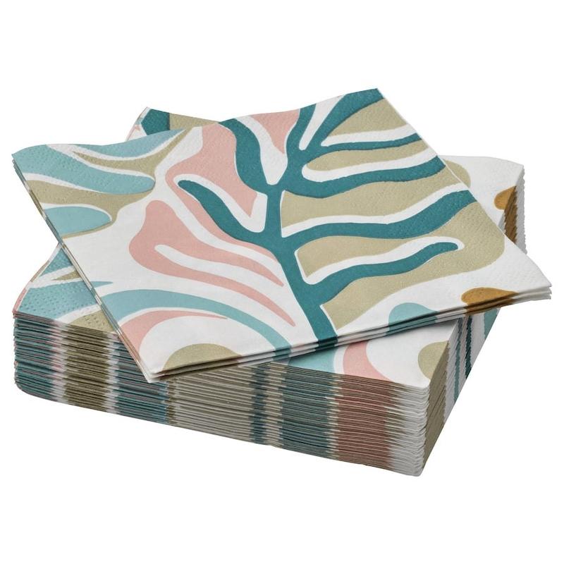 دستمال سفره SLÖJSTJÄRT ایکیا | طرح‌دار | 24×24 سانتی‌متر | بسته ۳۰ عددی 