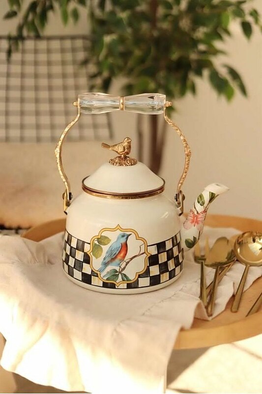 کتری دسته کریستالی golden bird
