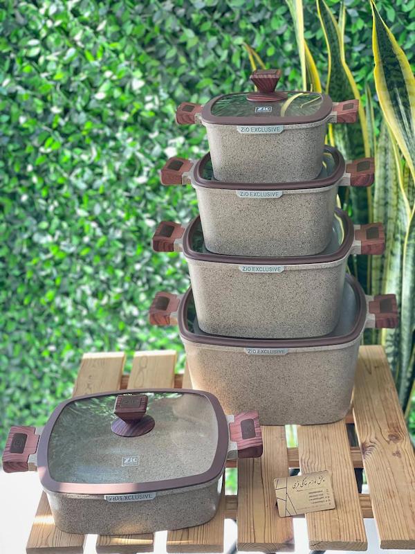 سرویس قابلمه مربعی زیو 10 پارچه جامبو مدل Zioz Z-7170