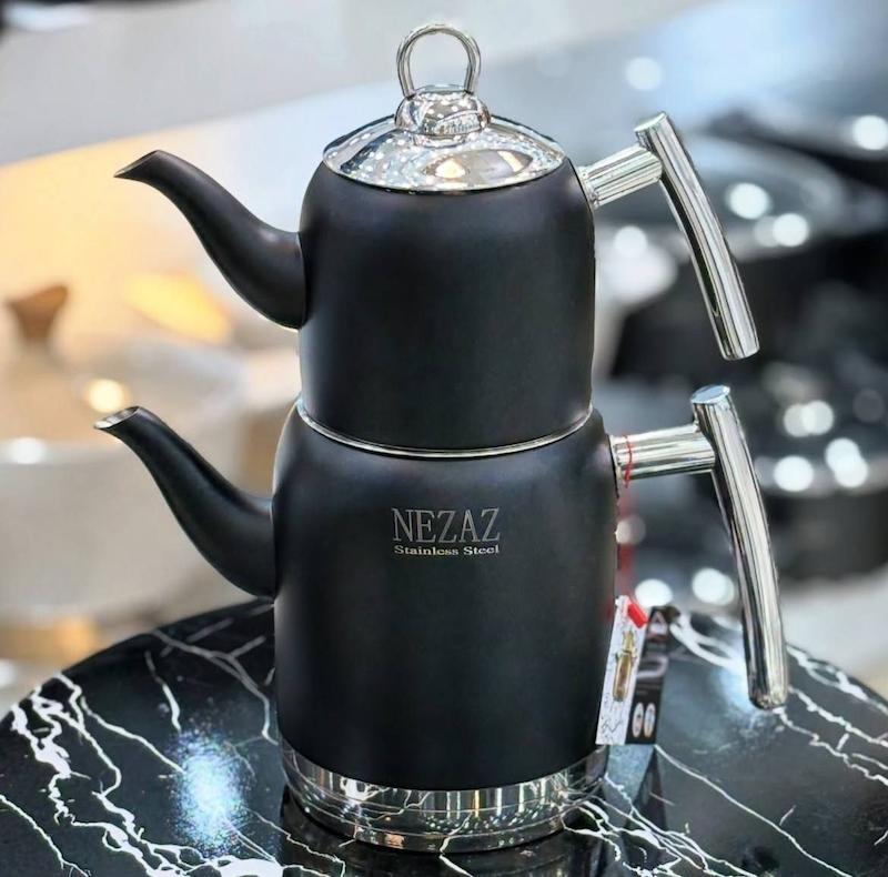 کتری قوری استیل رنگی نزاز