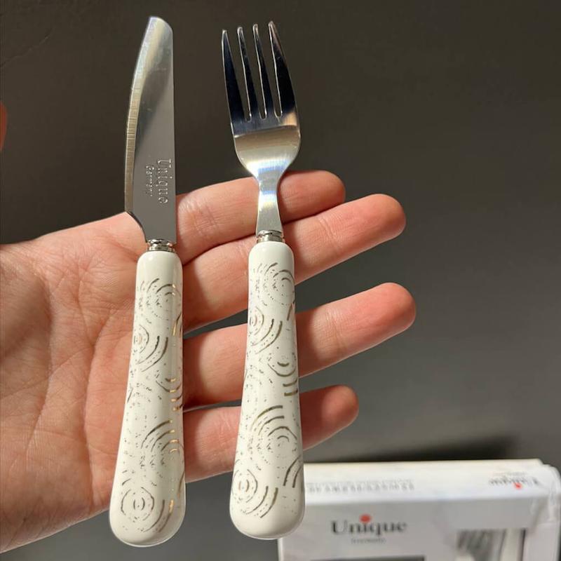 کارد چنگال دسته چینی یونیک