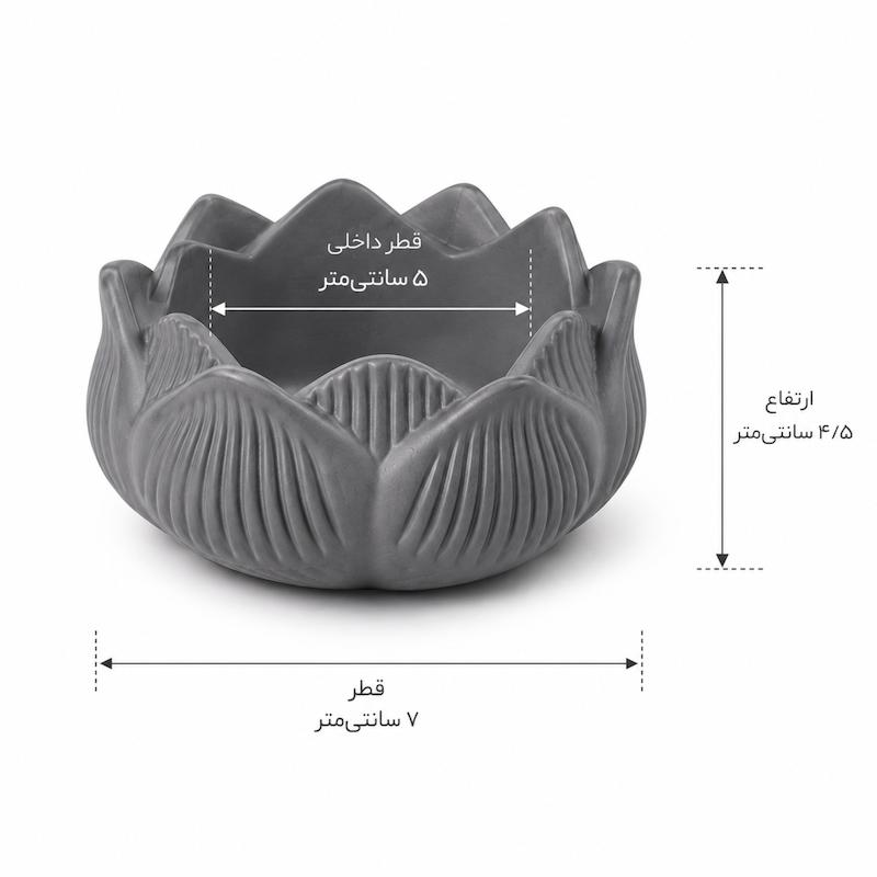 شمعدان سنگی مدل لوتوس بسته ۴ عددی