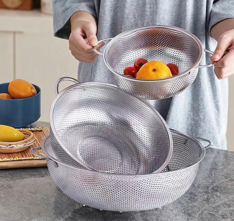 ست آبکش استیل ۳ سایز مدل پانچ