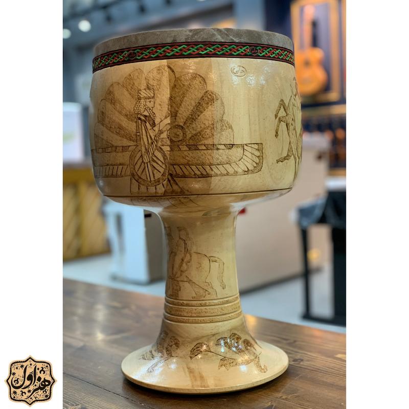 تمبک مدل حلمی ترکه ای سوخته کاری