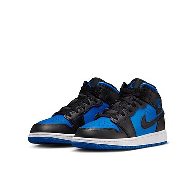 Air Jordan 1 Mid 'Black Royal Blue' Gs