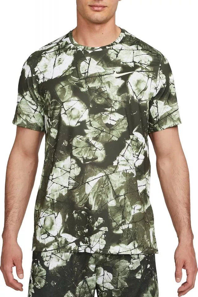 Nike Pro Dri-FIT Men's Allover Print Short-Sleeve Top Green