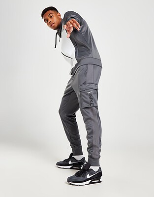 Nike Sportswear Hybrid Fleece Cargo Joggers Side Pockets Grey