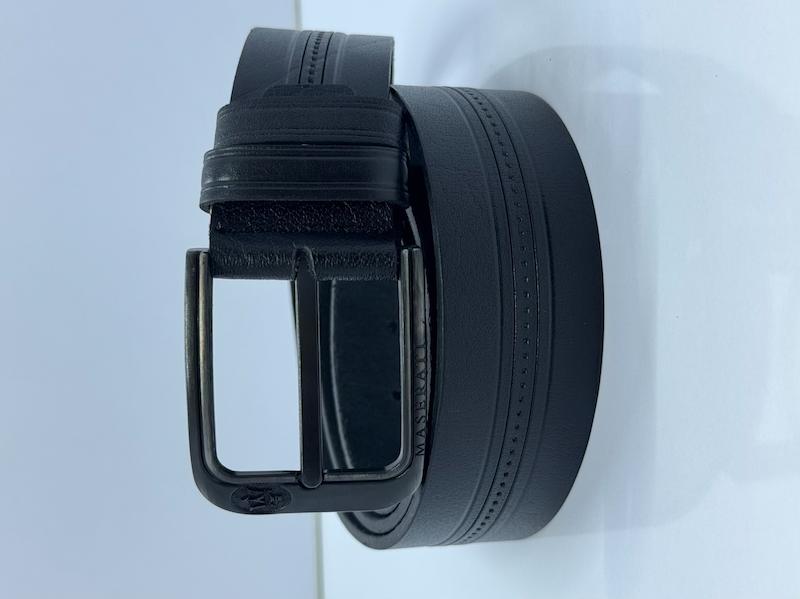 کمربند مردانه چرم تبریز طرح MASERATI کد 1080