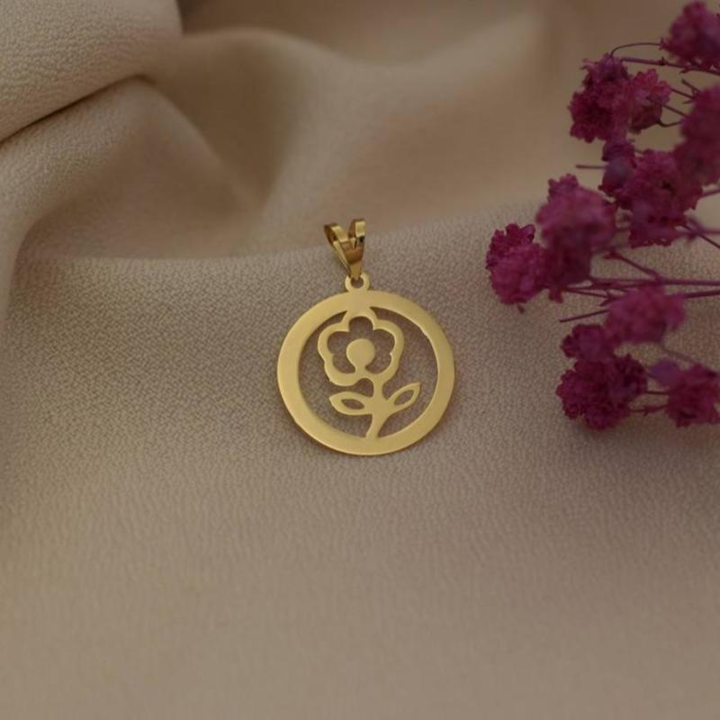 پلاک طلا گل