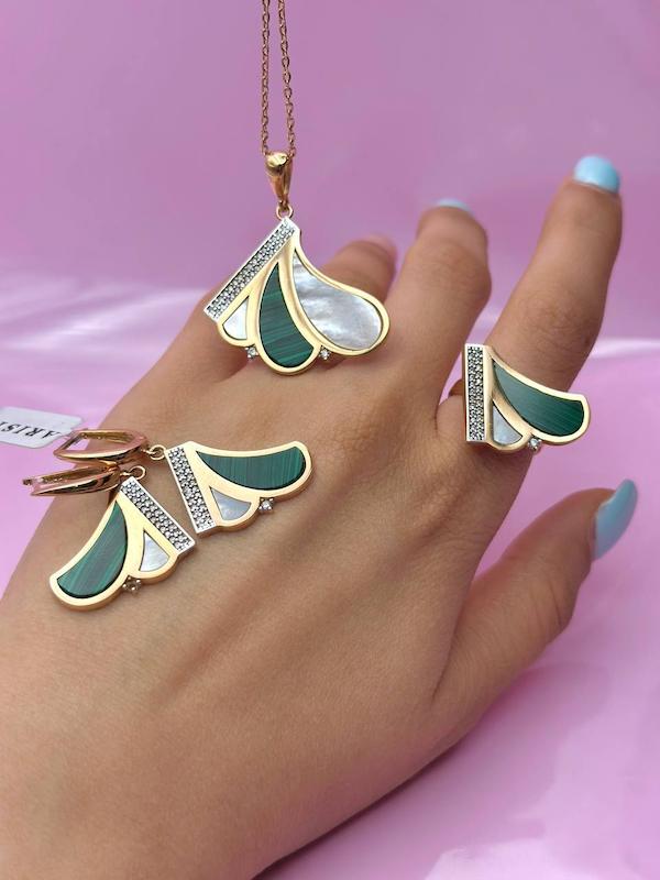 نیمست طلا مالاکیت 