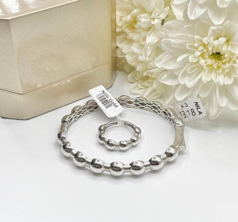 دستبند انگشتر طلا نیلی 