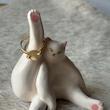 جای زیور آلات سرامیکی طرح گربه