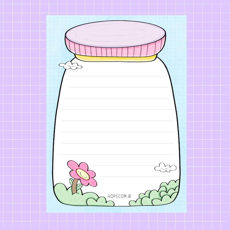 برگه یادداشت - شیشه کوچولو -