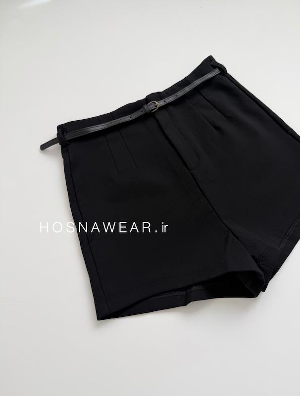 شلوارک پارچه ای همراه کمربند