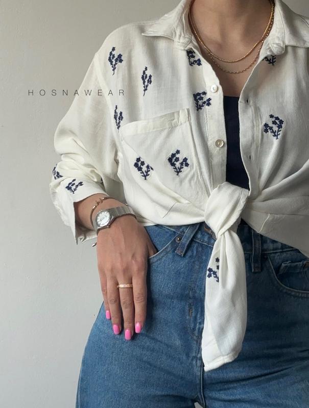 شومیز لینن ZARA | گل سنگ 
