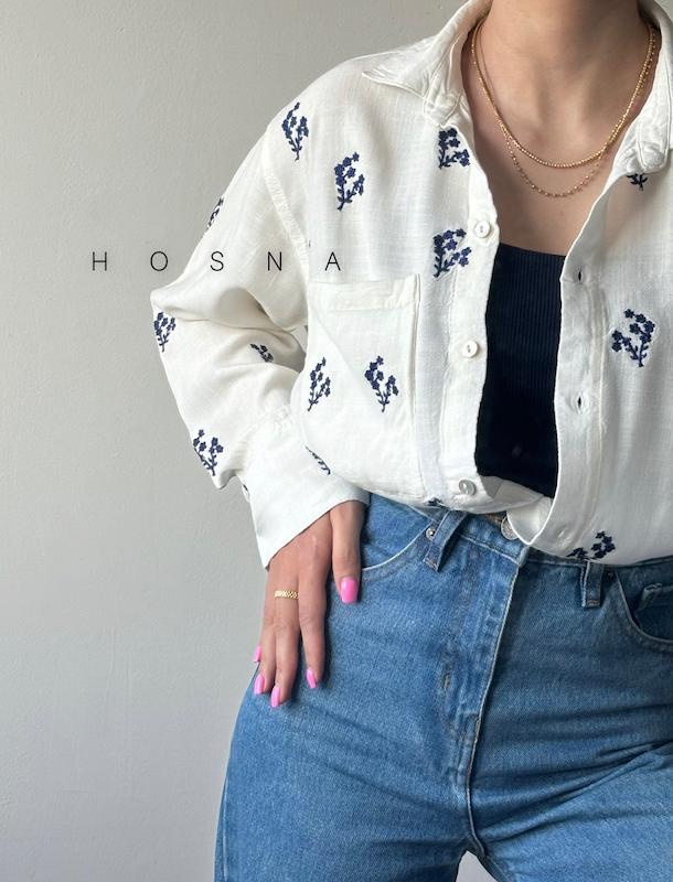 شومیز لینن ZARA | گل سنگ 