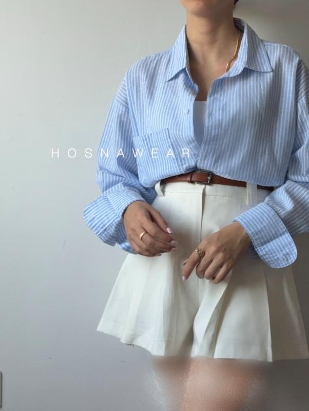 شومیز راه راه لینن Zara