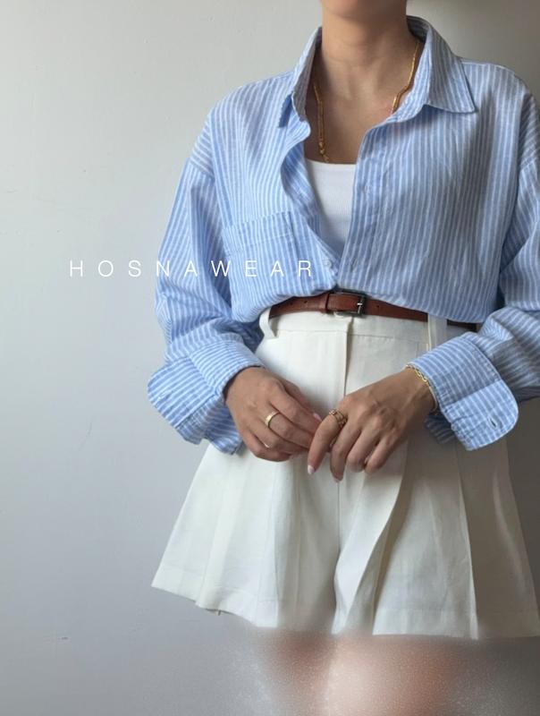 شومیز راه راه لینن Zara