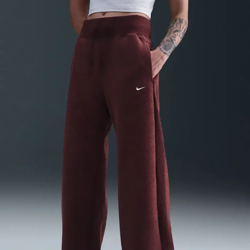 Phoenix Plush HR Pant Wide Women's Burgundy Sweatpants